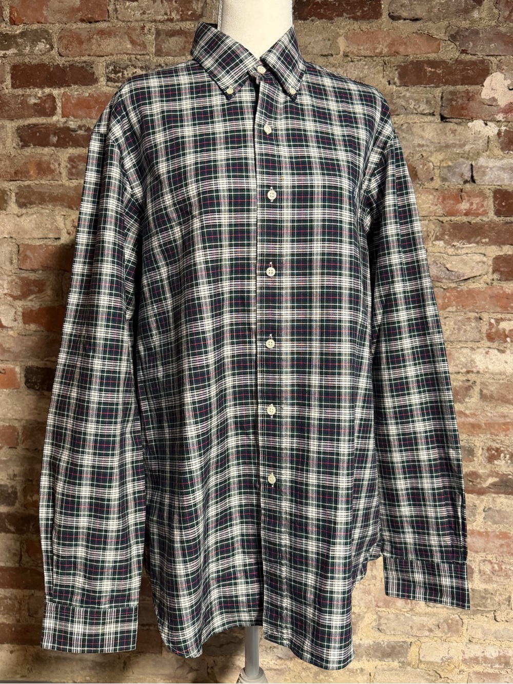 Vintage Ralph Lauren Green & Black Plaid Button-Down Shirt